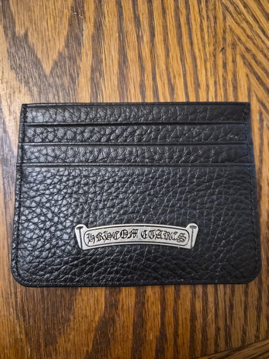 Chrome Hearts Other - Chrome Hearts Black Leather Card Holder with Silver Emblem